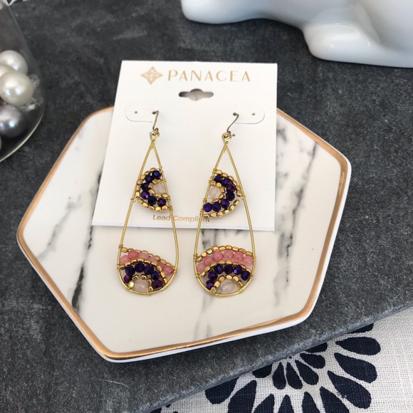 Statement Earrings. Beaded. NWT - Picture 1 of 3